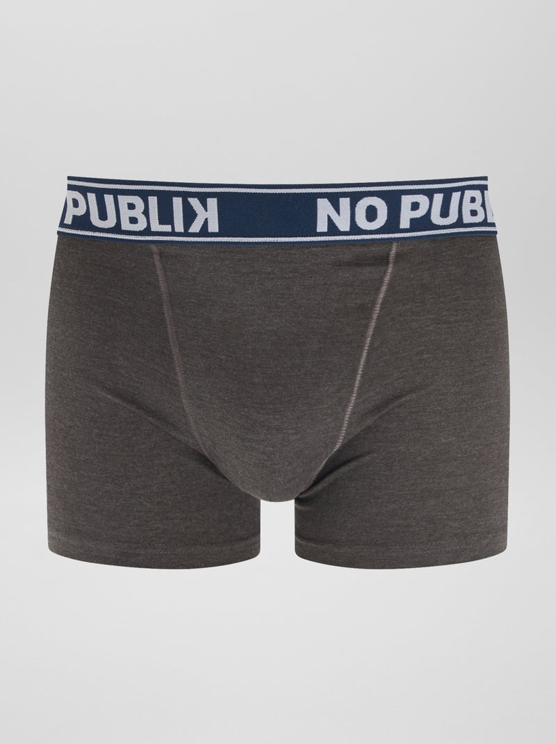 Setje met 5 effen 'No Publik'-boxershorts BLAUW - Kiabi