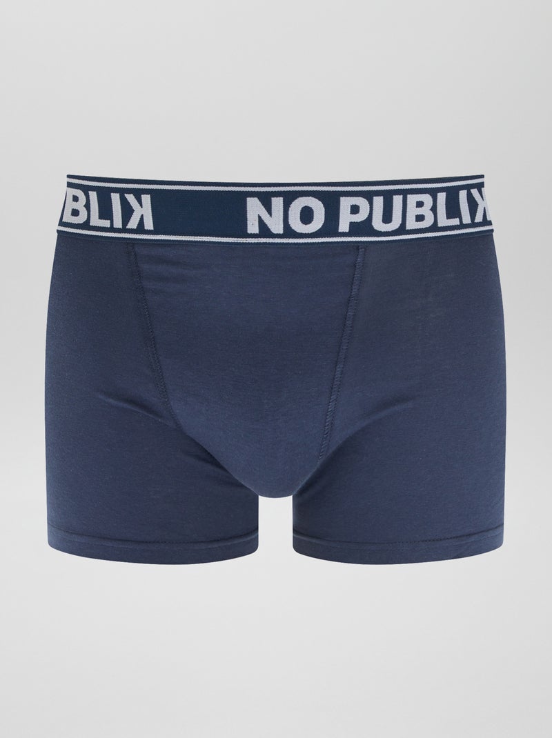 Setje met 5 effen 'No Publik'-boxershorts BLAUW - Kiabi