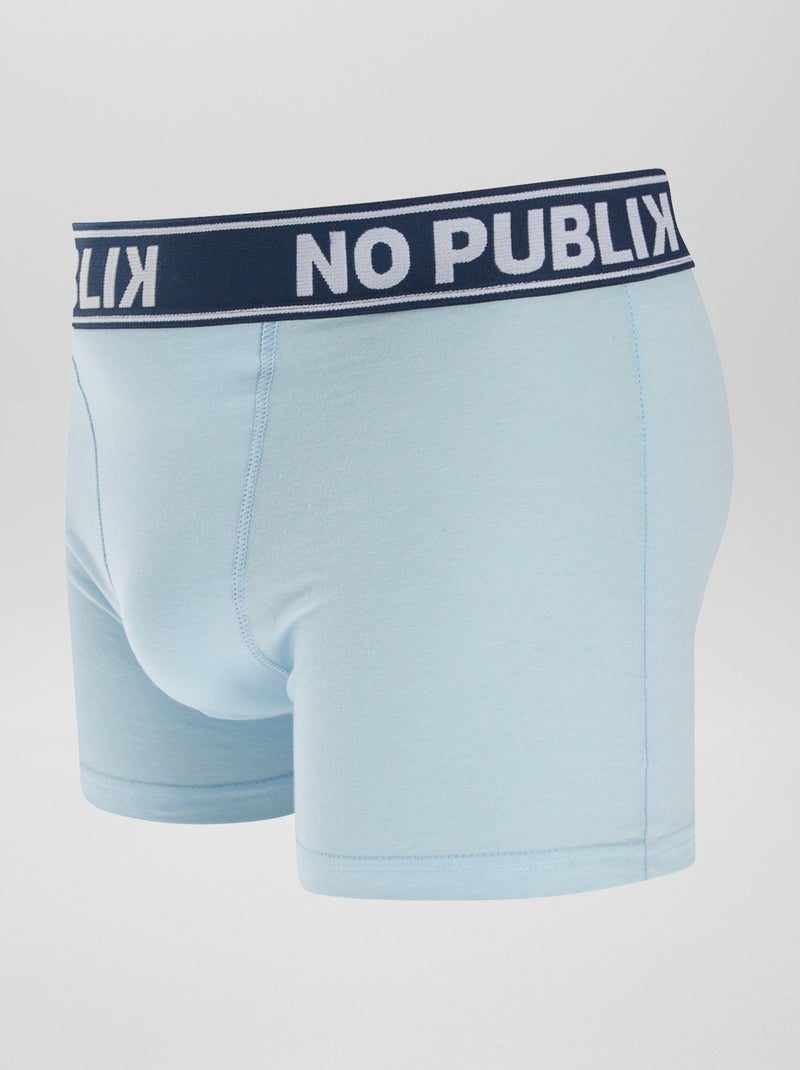 Setje met 5 effen 'No Publik'-boxershorts BLAUW - Kiabi