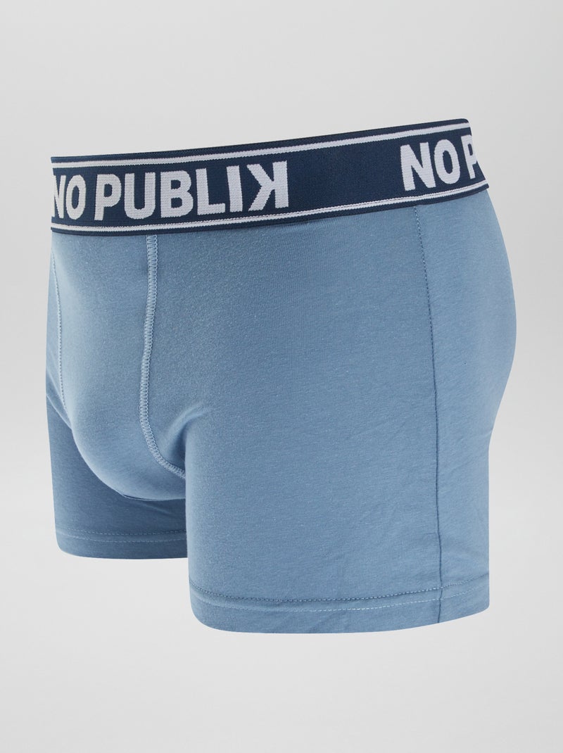 Setje met 5 effen 'No Publik'-boxershorts BLAUW - Kiabi