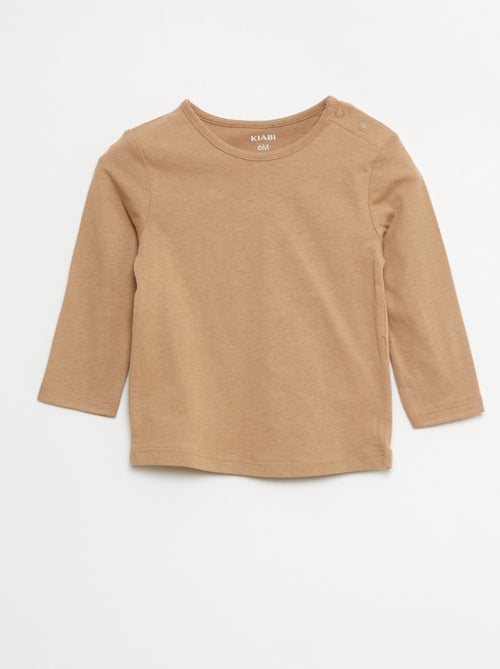 Setje met 5 effen T-shirts met lange mouw - Kiabi