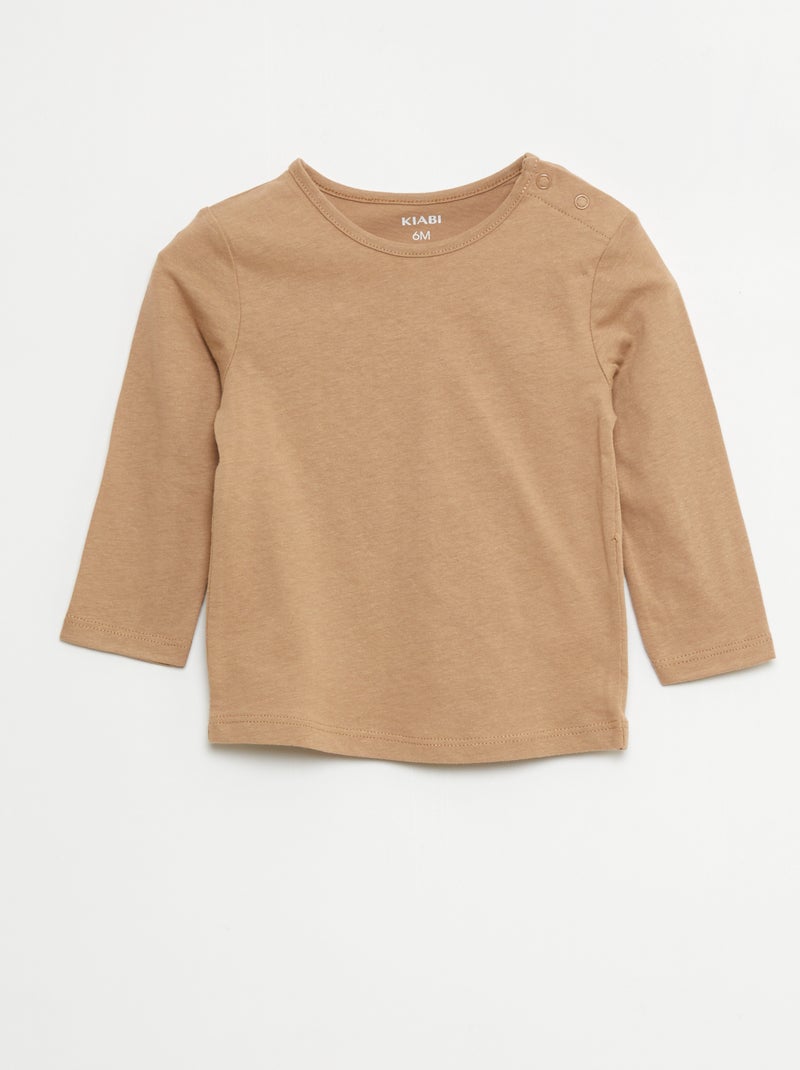 Setje met 5 effen T-shirts met lange mouw Wit - Kiabi