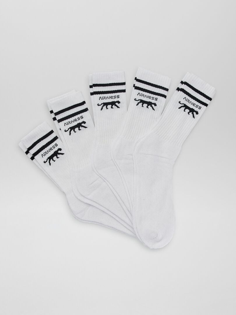 Setje met 5 paar sokken 'Airness' WIT/NR/GRIJS - Kiabi