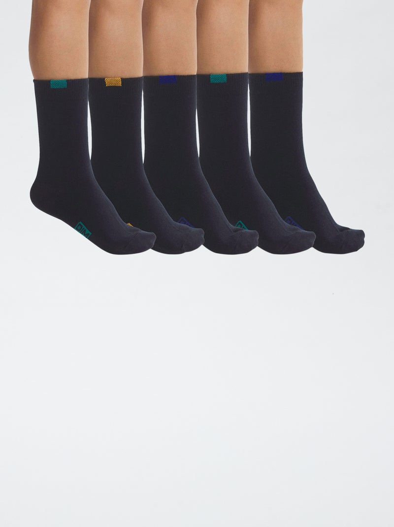 Setje met 5 paar sokken 'Dim' Blauw - Kiabi