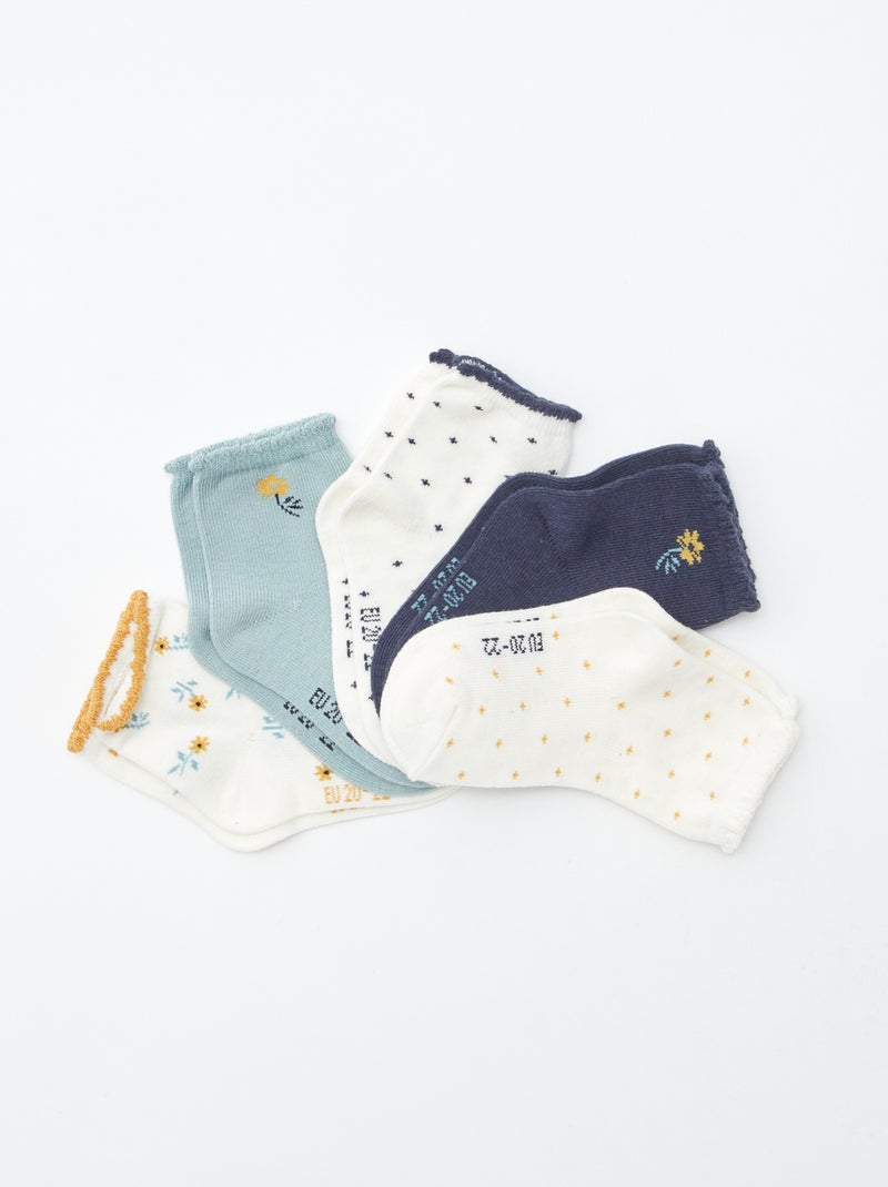Setje met 5 paar sokken van stretchtricot Biege - Kiabi