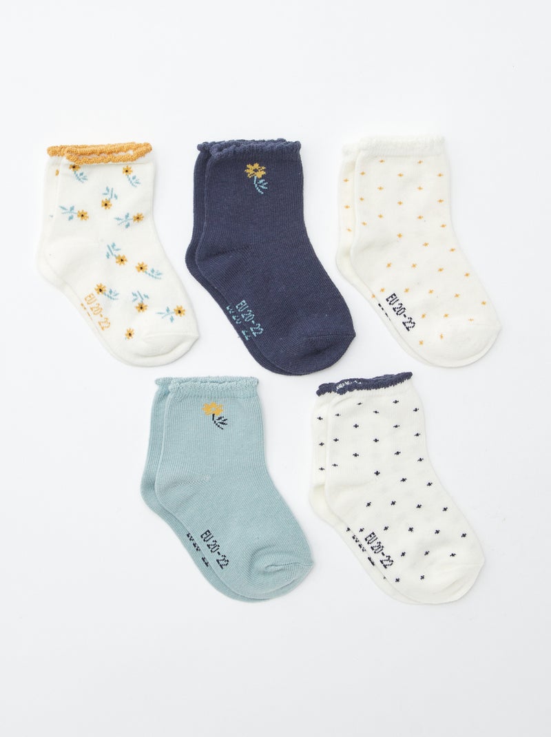 Setje met 5 paar sokken van stretchtricot Biege - Kiabi