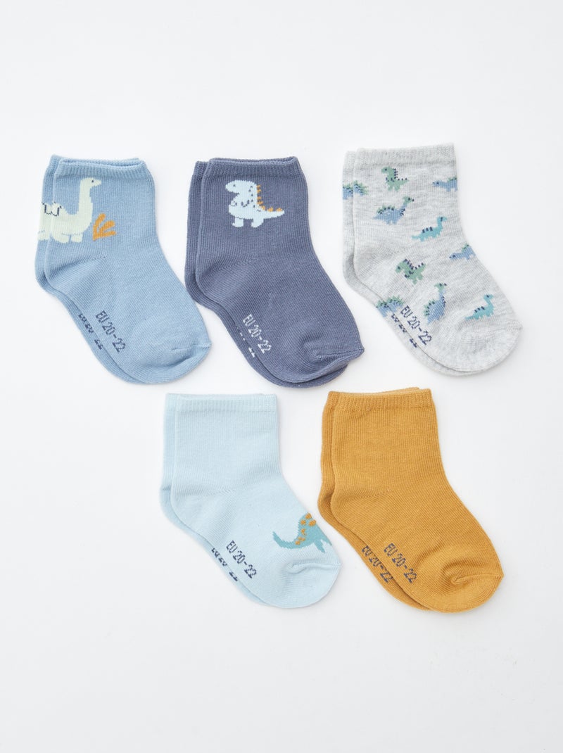 Setje met 5 paar sokken van stretchtricot Blauw - Kiabi