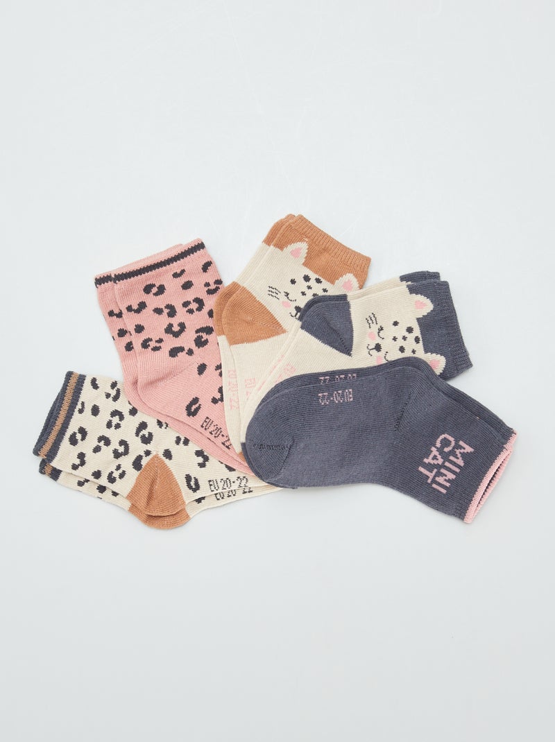 Setje met 5 paar sokken van stretchtricot GRIJS - Kiabi