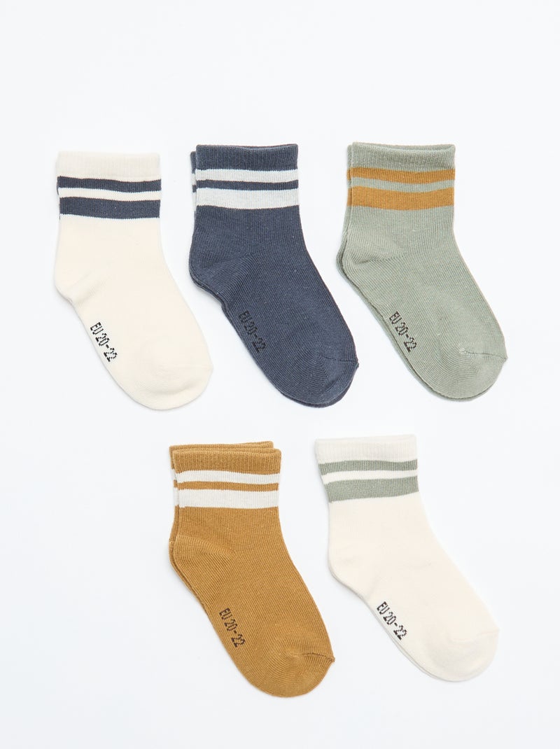 Setje met 5 paar sokken van stretchtricot Groen - Kiabi