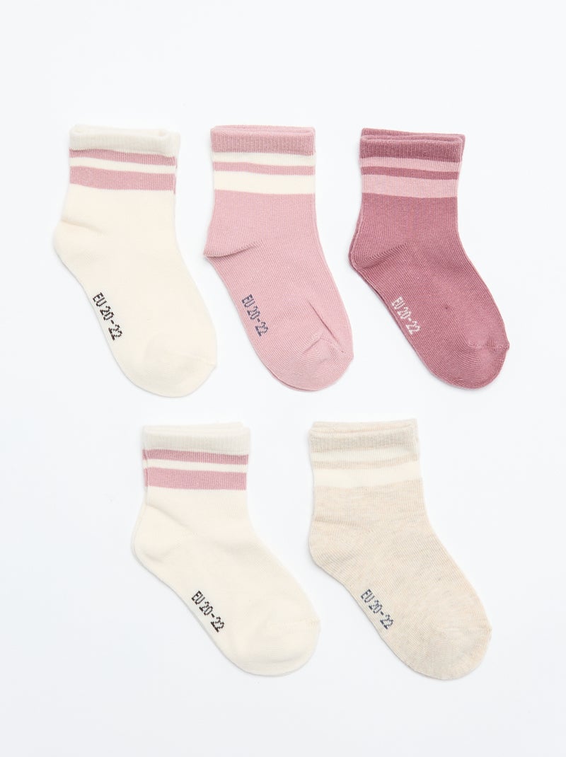 Setje met 5 paar sokken van stretchtricot Rose - Kiabi
