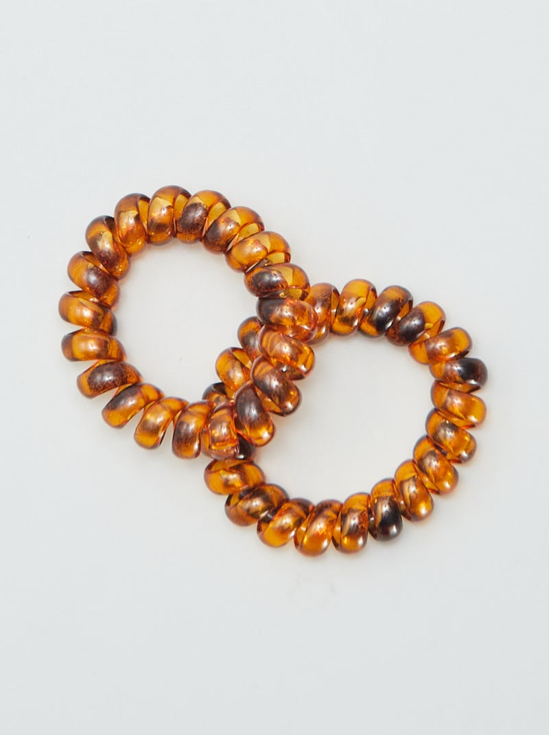 Setje met 6 gedraaide elastieken ZWART - Kiabi