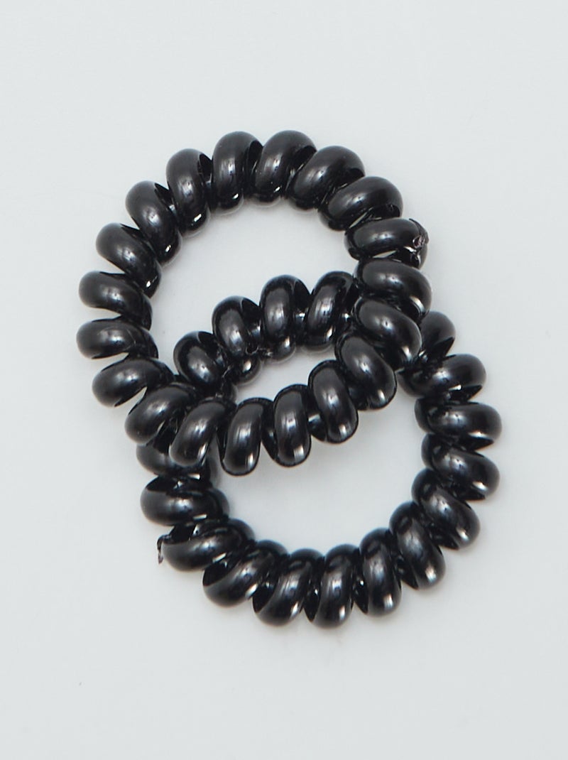 Setje met 6 gedraaide elastieken ZWART - Kiabi