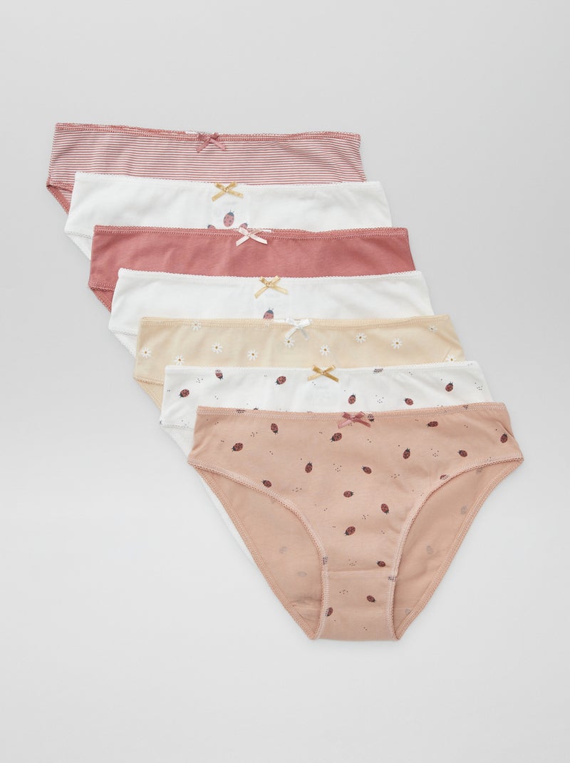 Setje met 7 slips BIEGE - Kiabi