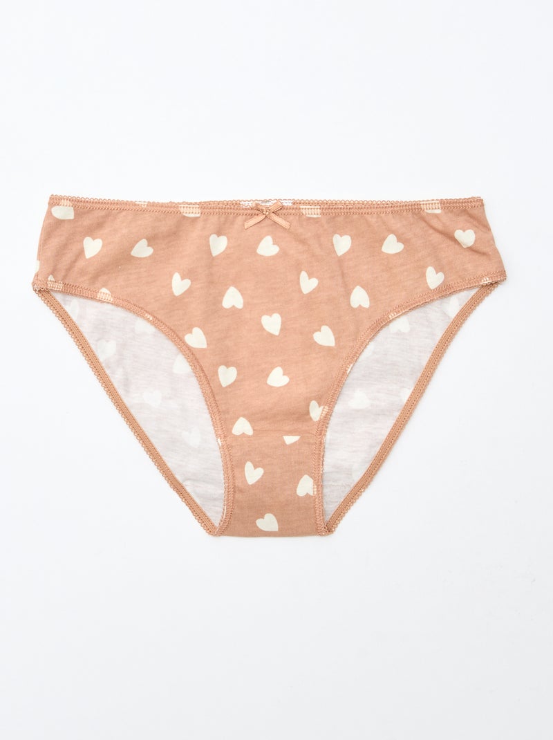Setje met 7 slips Bruin - Kiabi