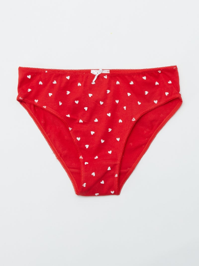 Setje met 7 slips ROOD - Kiabi