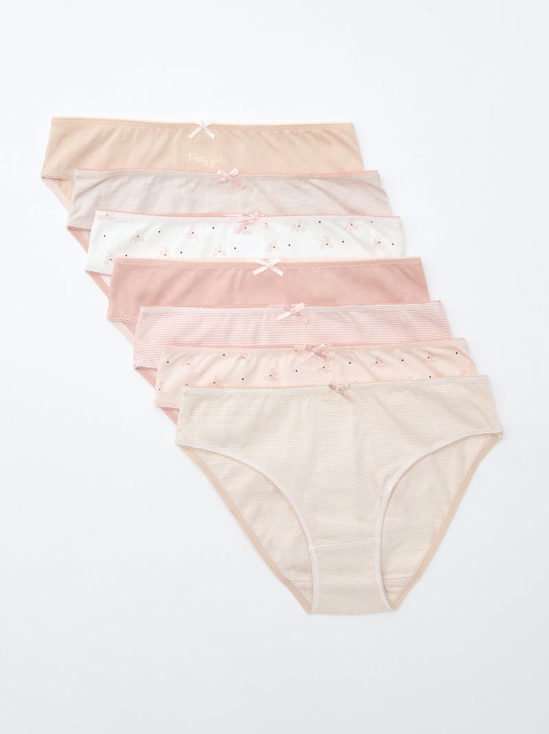 Setje met 7 slips Rose - Kiabi