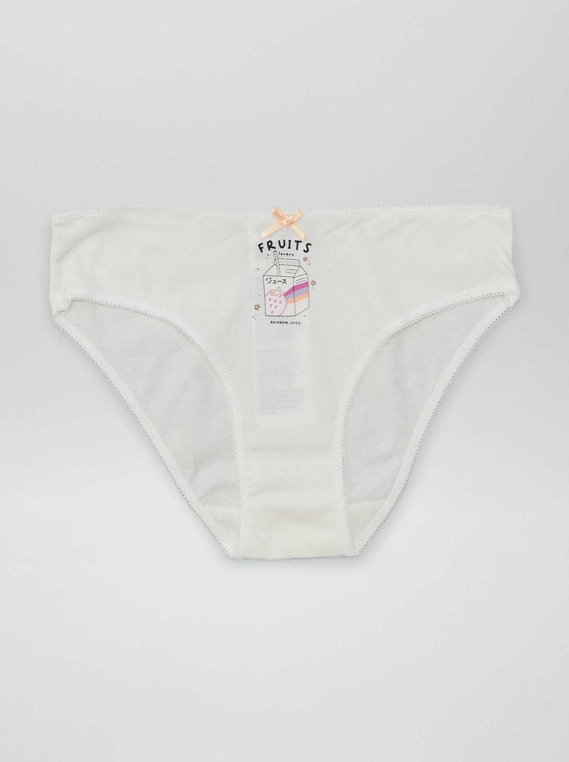 Setje met 7 slips WIT - Kiabi