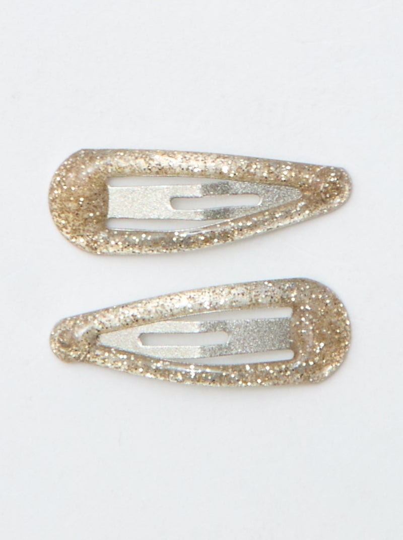 Setje met 8 kleine klikspeldjes Bruin - Kiabi