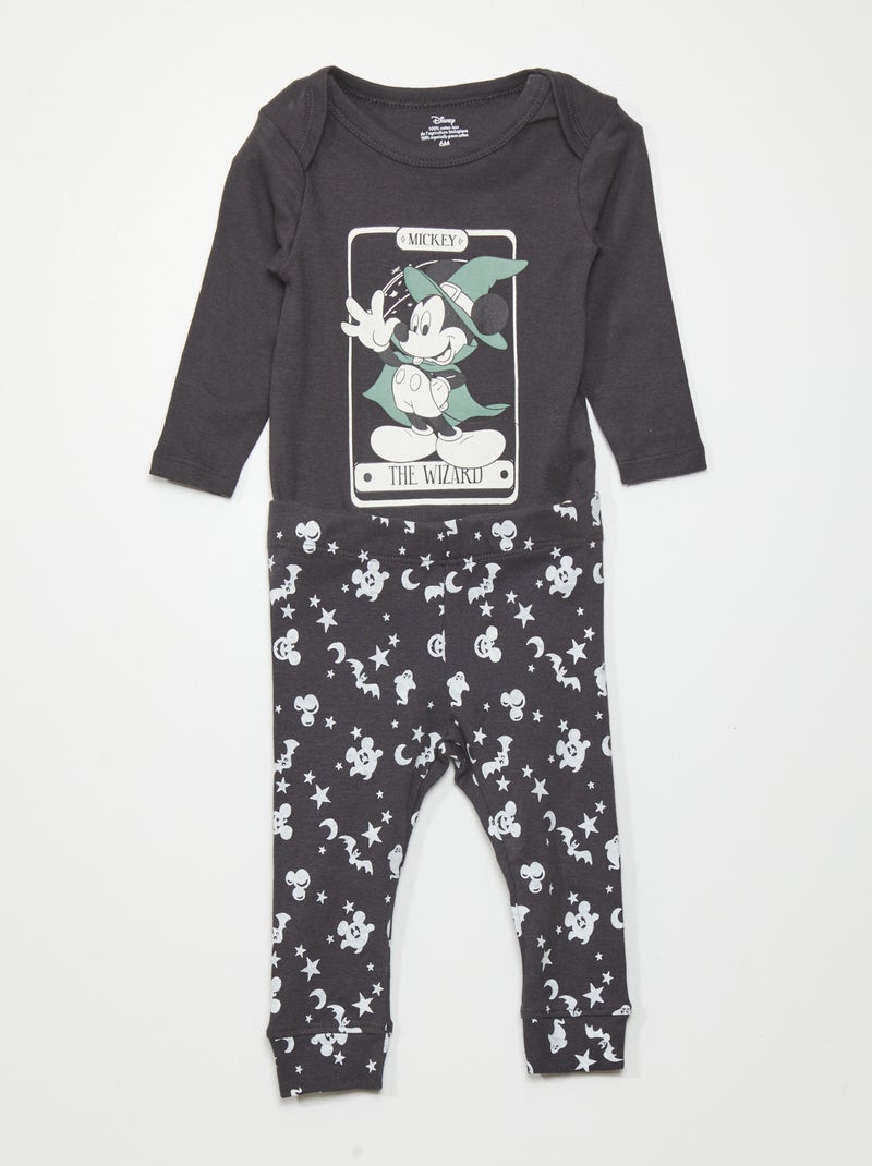 Setje met body + legging 'Mickey' - 2-delig - Halloween ZWART - Kiabi