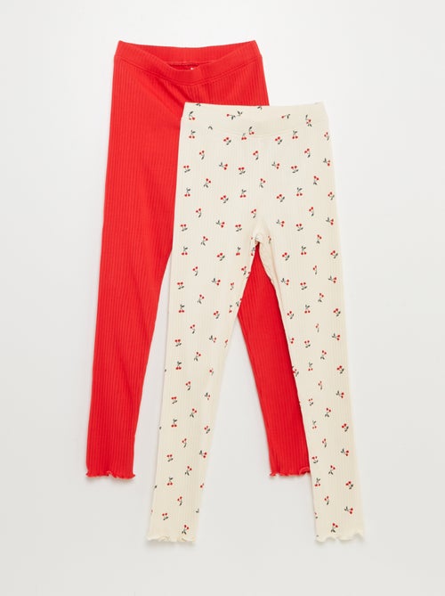 Setje met leggings van ribstof - Kiabi