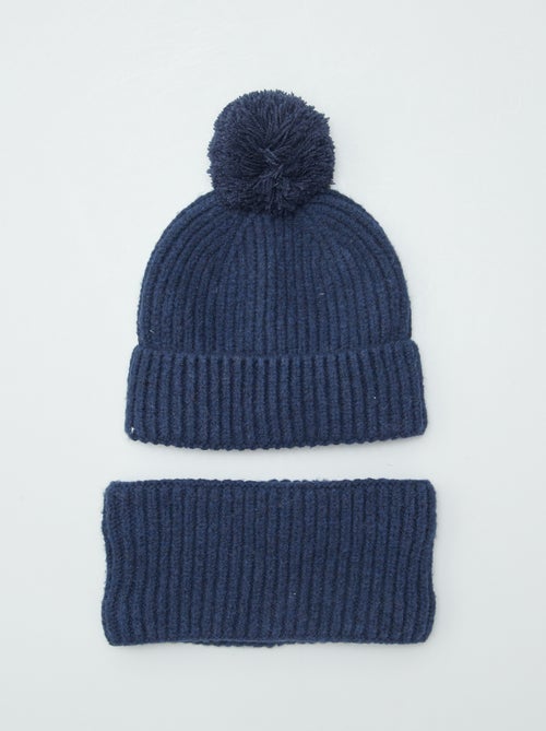 Setje met mus + cirkelsjaal van dubbele fleece - Kiabi