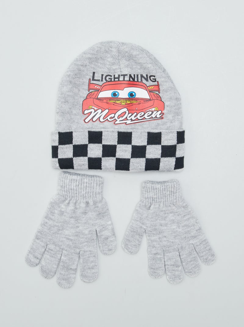 Setje met muts + handschoenen 'Cars' - 2-delig GRIJS - Kiabi