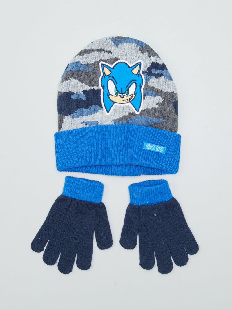 Setje met muts + handschoenen 'Sonic' - 2-delig BLAUW - Kiabi