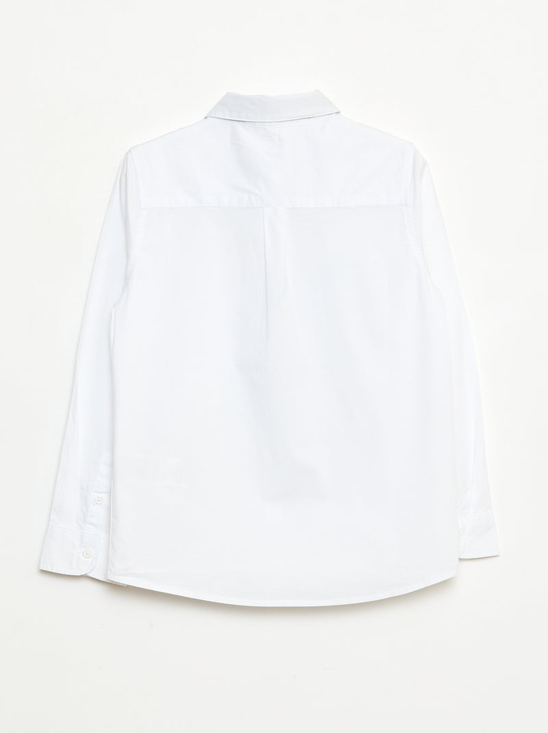 Setje met overhemd + stropdas van popeline met klittenband - 2-delig wit - Kiabi