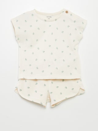 Setje met print - T-shirt + short - 2-delig
