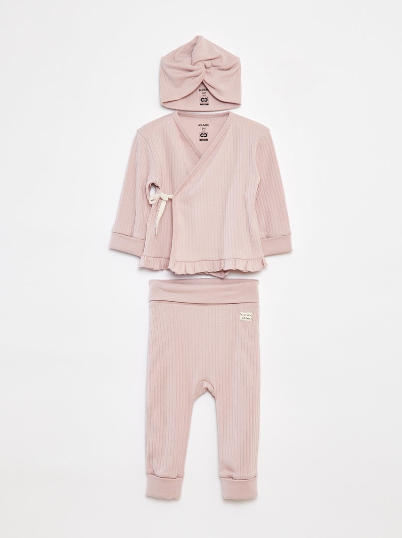 Setje met pyjama + mutsje - 3-delig - cradle to cradle ROSE - Kiabi
