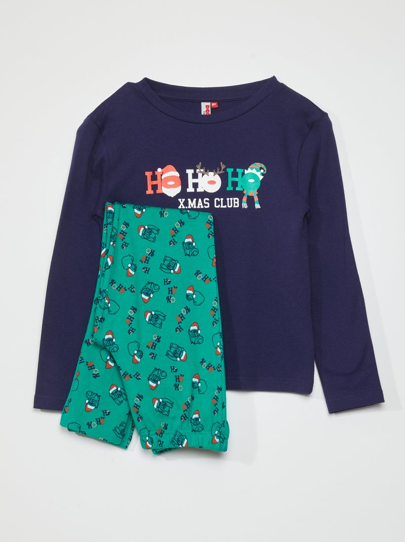Setje met pyjamashirt + pyjamabroek - 2-delig BLAUW - Kiabi