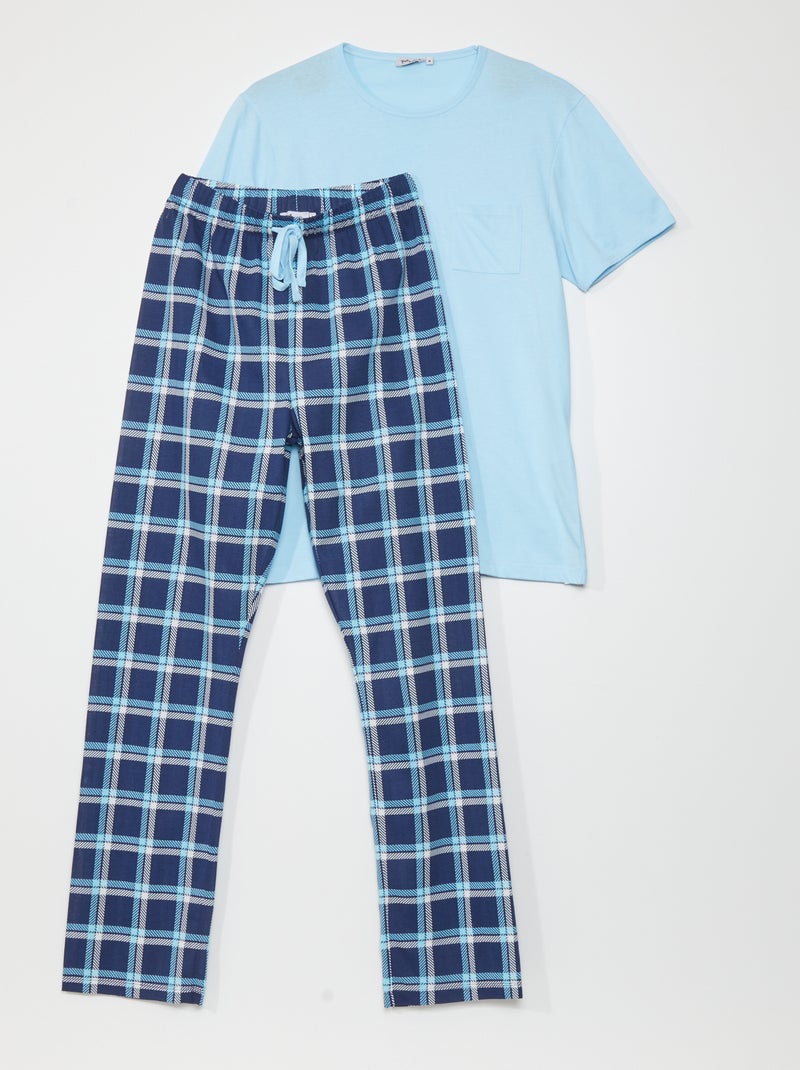 Setje met pyjamashirt + pyjamabroek - 2-delig BLAUW - Kiabi