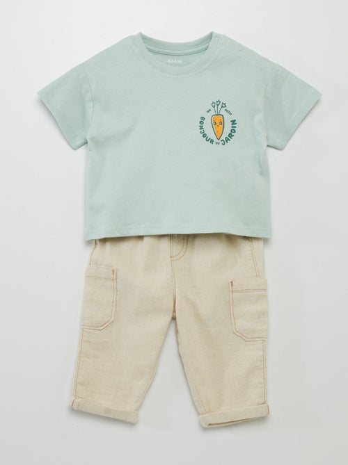 Setje met short + T-shirt met print - 2-delig - Kiabi