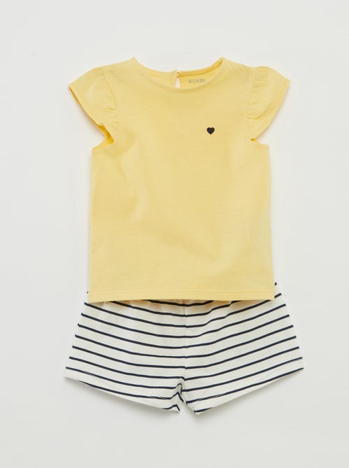 Setje met short + T-shirt met ruches - 2-delig - Kiabi