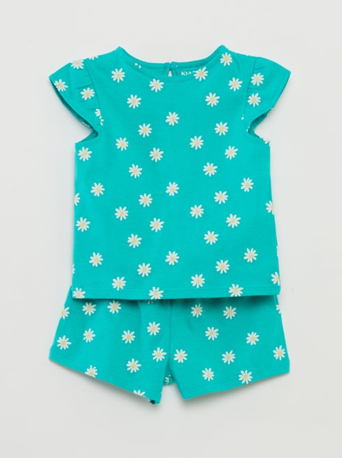 Setje met short + T-shirt met ruches - 2-delig - Kiabi