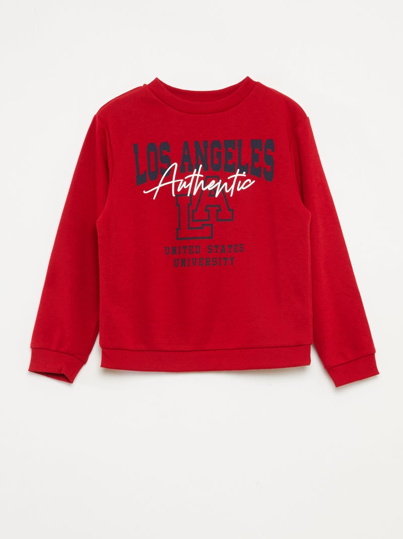 Setje met sweater + broek in campusstijl - 2-delig Rood - Kiabi