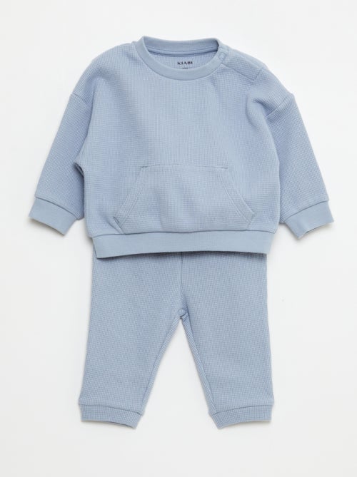 Setje met sweater + broek met honingraatstructuur - 2-delig - Kiabi