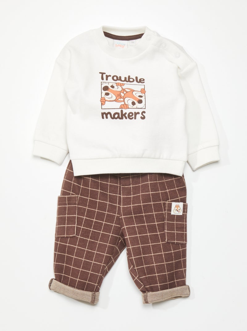 Setje met sweater + broekje 'Knabbel en Babbel' - 2-delig WIT - Kiabi
