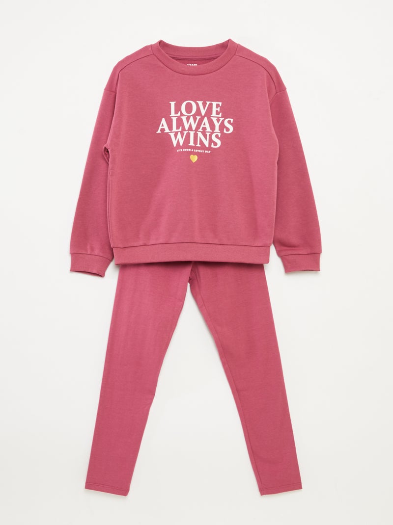 Setje met sweater + legging met print - 2-delig Rose - Kiabi