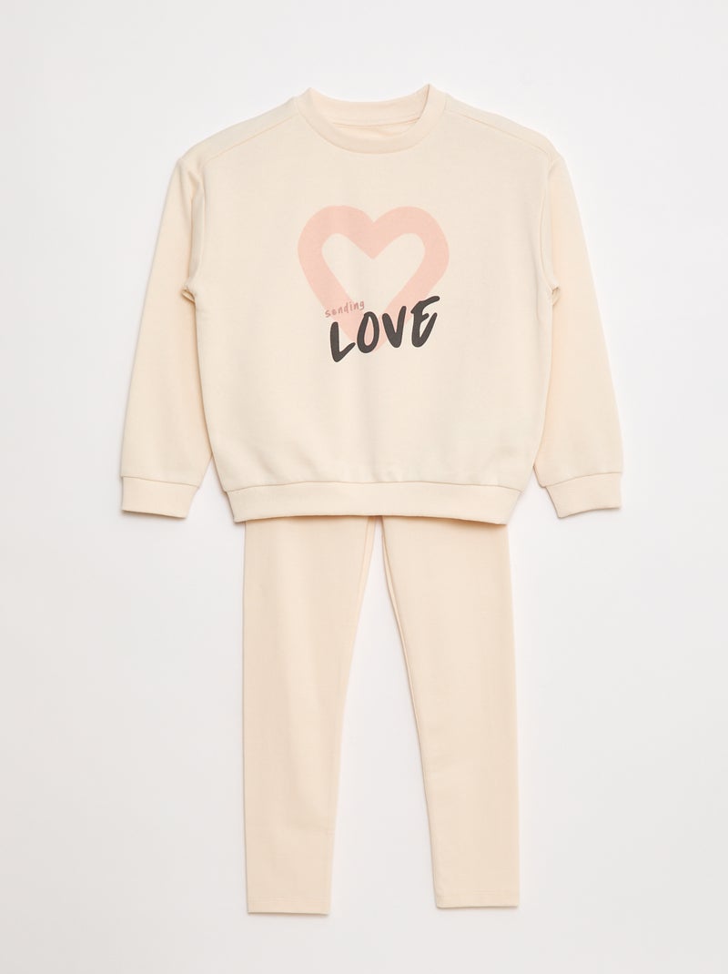 Setje met sweater + legging met print - 2-delig Wit - Kiabi