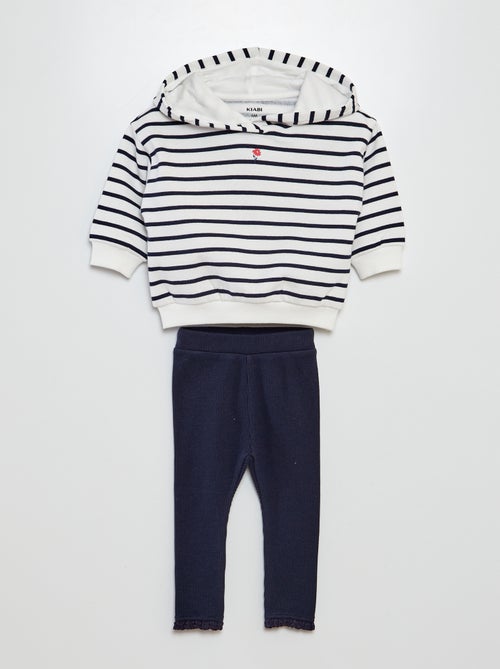 Setje met sweater + legging met wafeltextuur - 2-delig - Kiabi