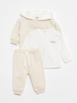 Setje met sweater + T-shirt + joggingbroek - 3-delig