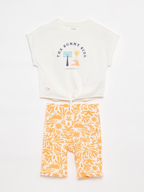 Setje met T-shirt + korte legging - Grafik Edition - Kiabi