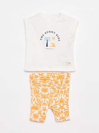 Setje met T-shirt + korte legging met print - Grafik Edition