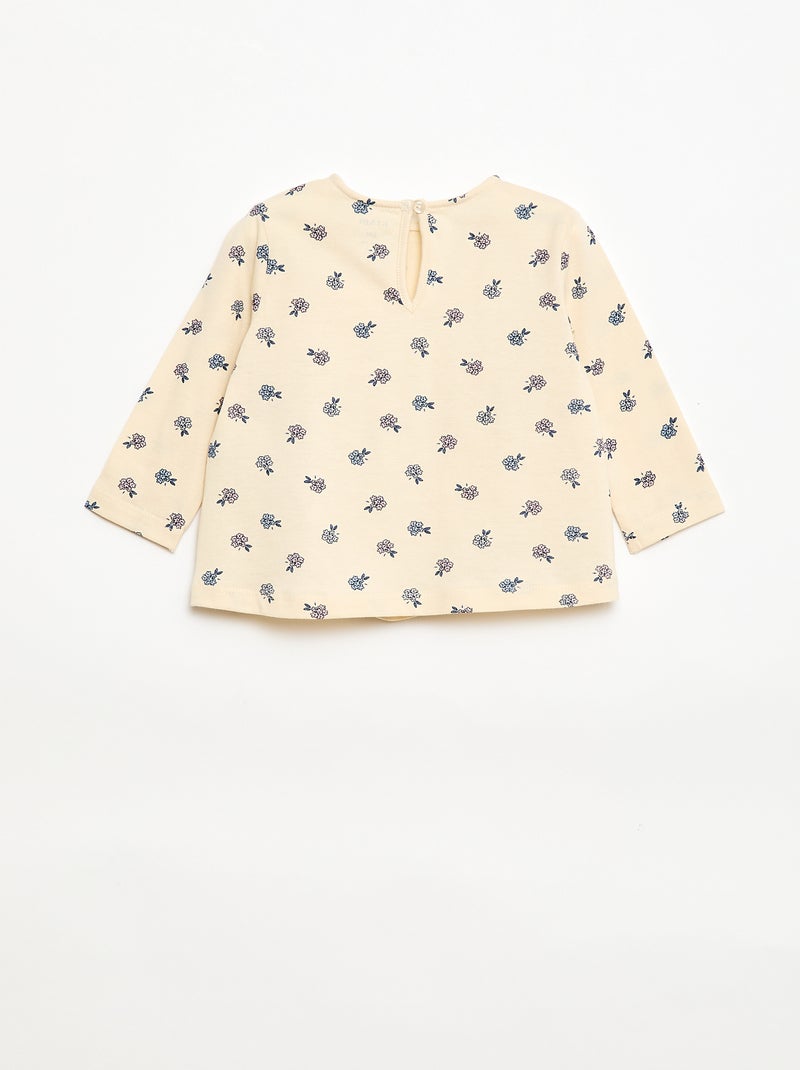 Setje met T-shirt + legging met ribbeltextuur - 2-delig Wit - Kiabi