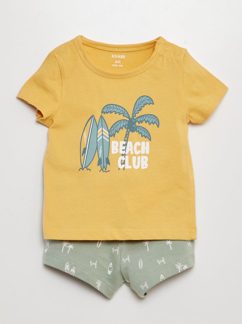 Setje met T-shirt + short - 2-delig GEEL - Kiabi
