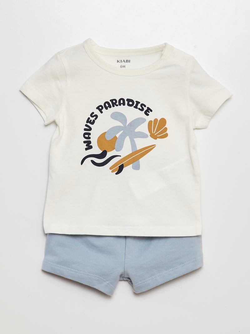 Setje met T-shirt + short - 2-delig WIT - Kiabi