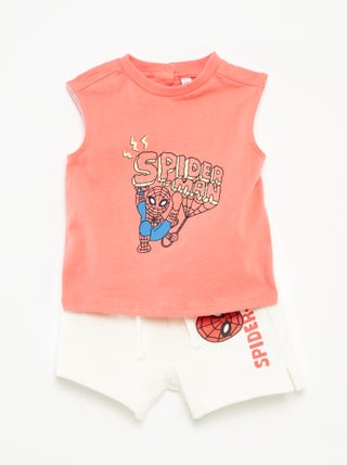 Setje met T-shirt + short met Marvel/Spider-Man-print - 2-delig