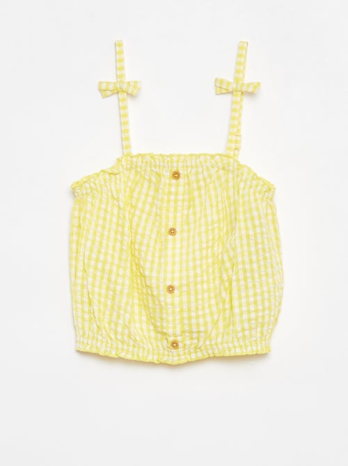 Setje met top + gestreepte rok van crêpeachtige stof - 2-delig - Kiabi