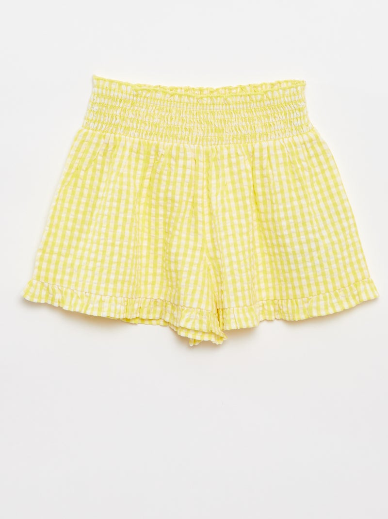 Setje met top + gestreepte rok van crêpeachtige stof - 2-delig Geel - Kiabi